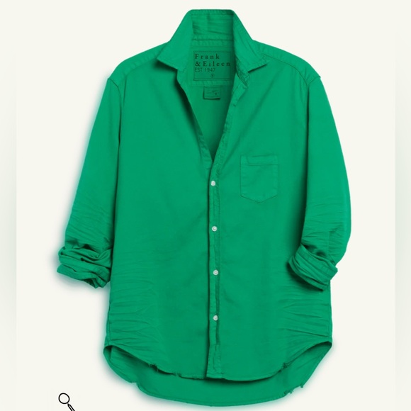 Frank & Eileen “Eileen” Relaxed Button Up Shirt Kelly Green S - Picture 1 of 9